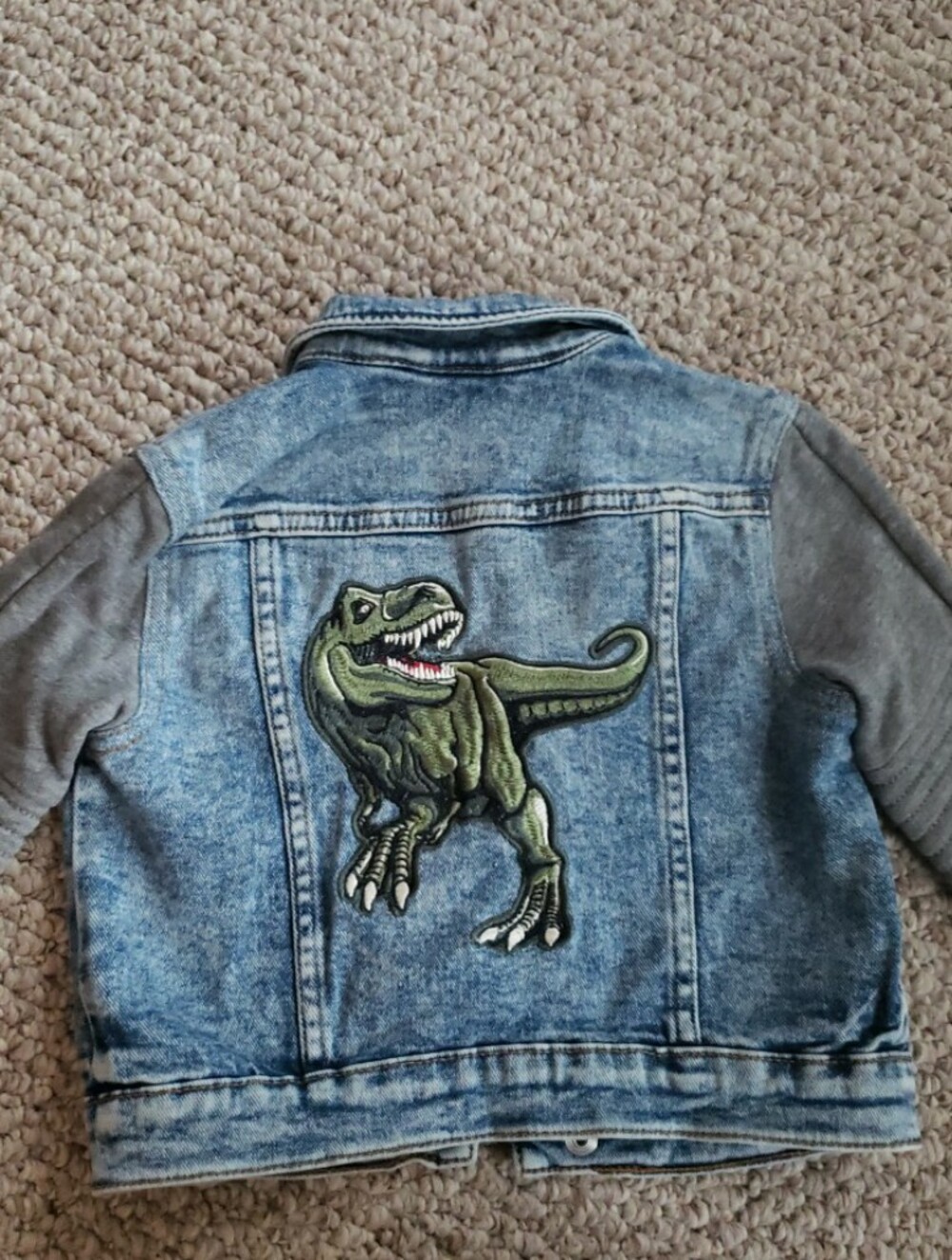 H&M Denim & Gray Mixed-Material Kids Jacket 2T